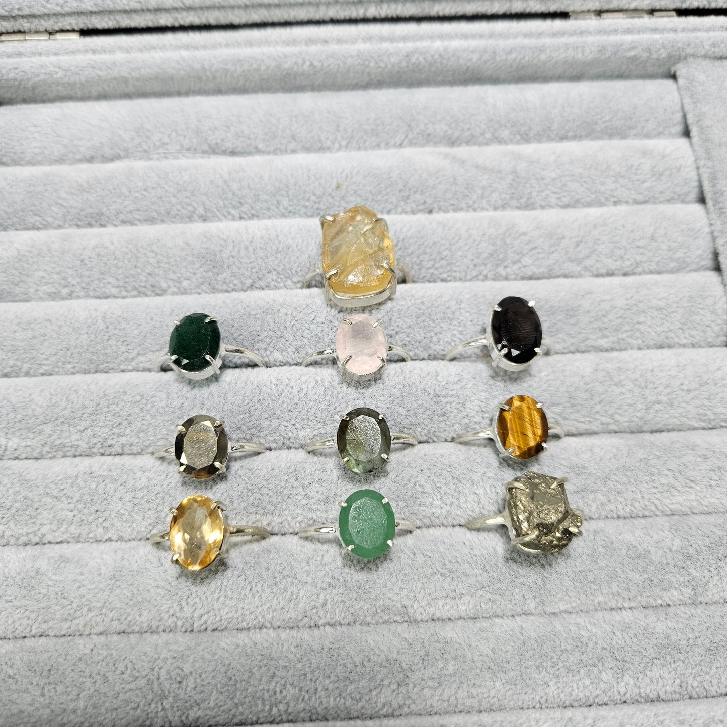 Crystal Rings- | Adjustable | Polished | Raw