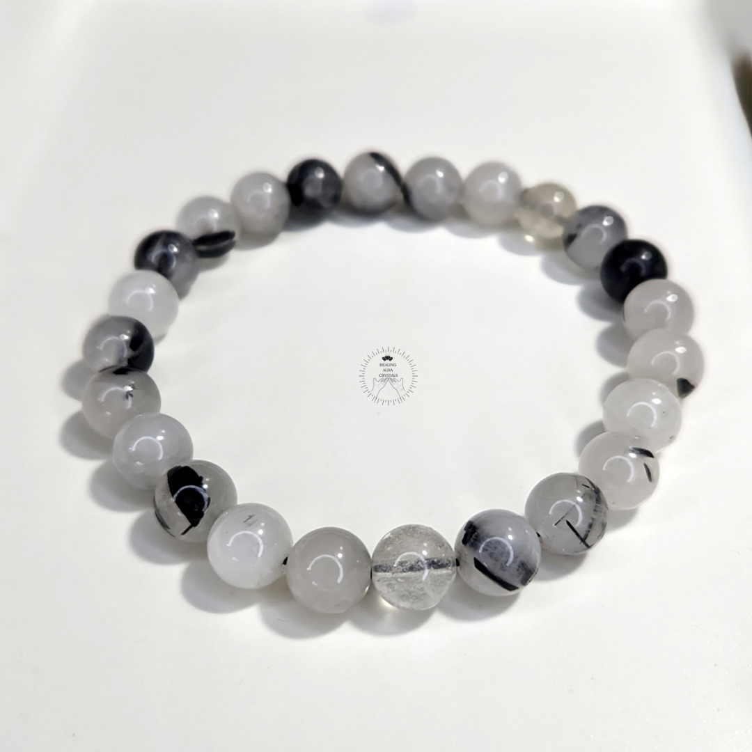 Tourmalinated Quartz Bracelet (8mm)