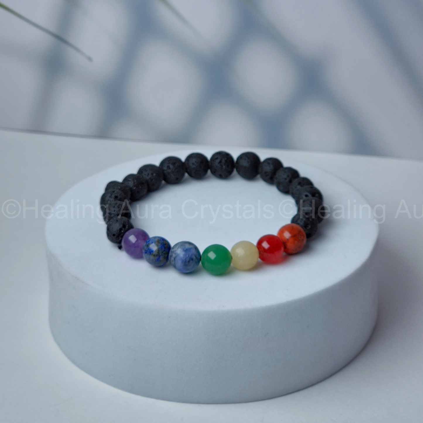 7 Chakra Lava Stone Bracelet (8mm)
