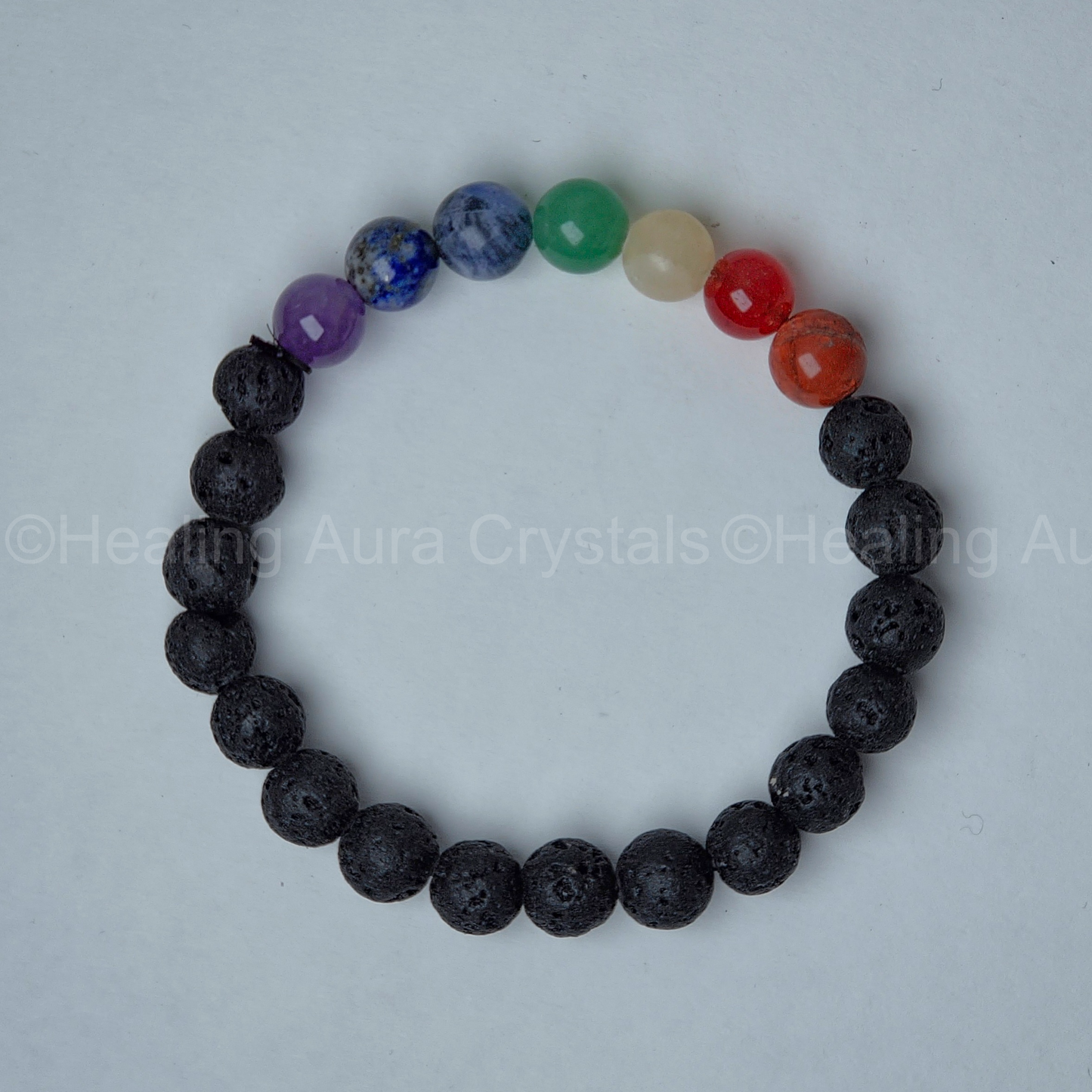 7 Chakra Lava Stone Bracelet (8mm)