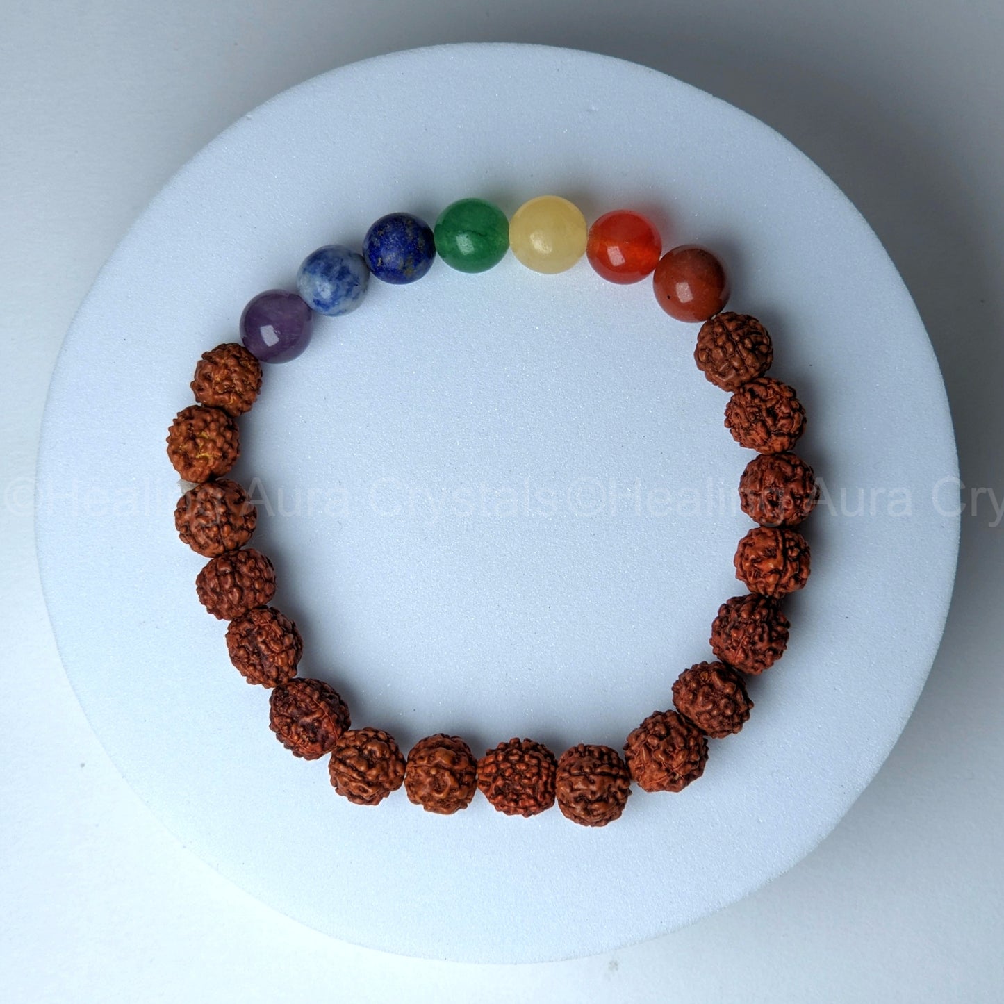 Rudraksha Bracelet Five Faced with 7 chakras (8mm)