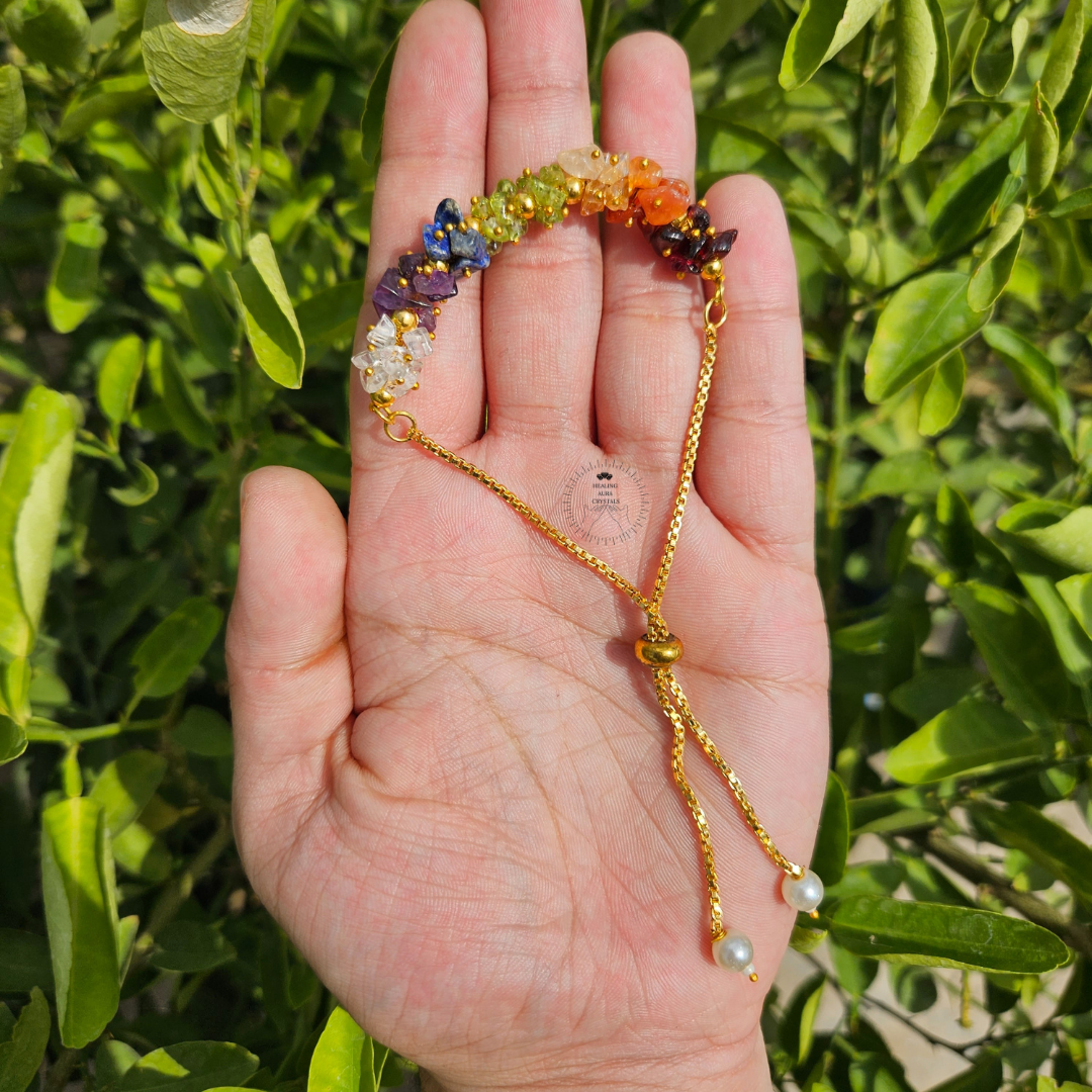 7 Chakra Chips Chain Bracelet