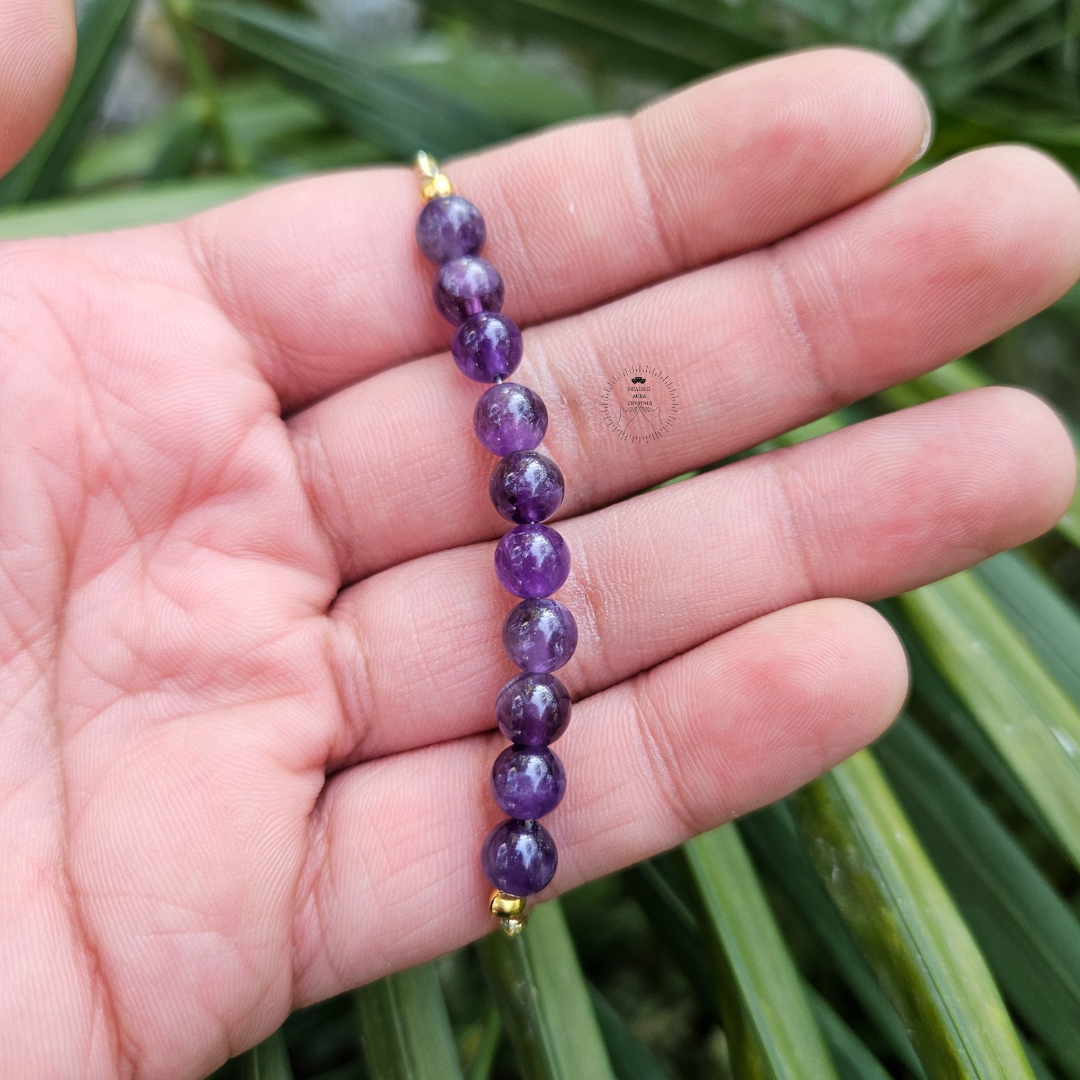 Amethyst Golden Chain Bracelet (6mm)