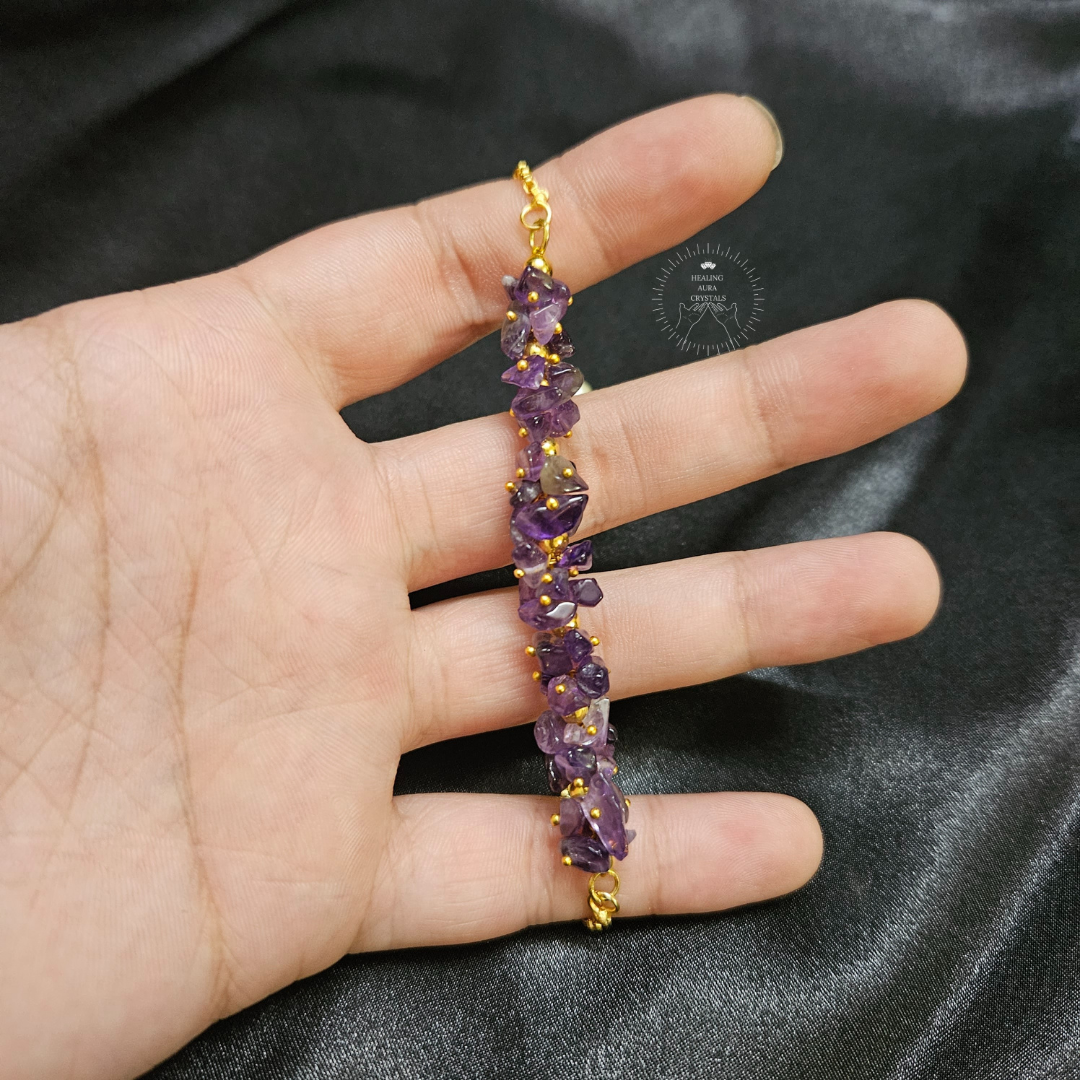 Amethyst Chip Chain Bracelet