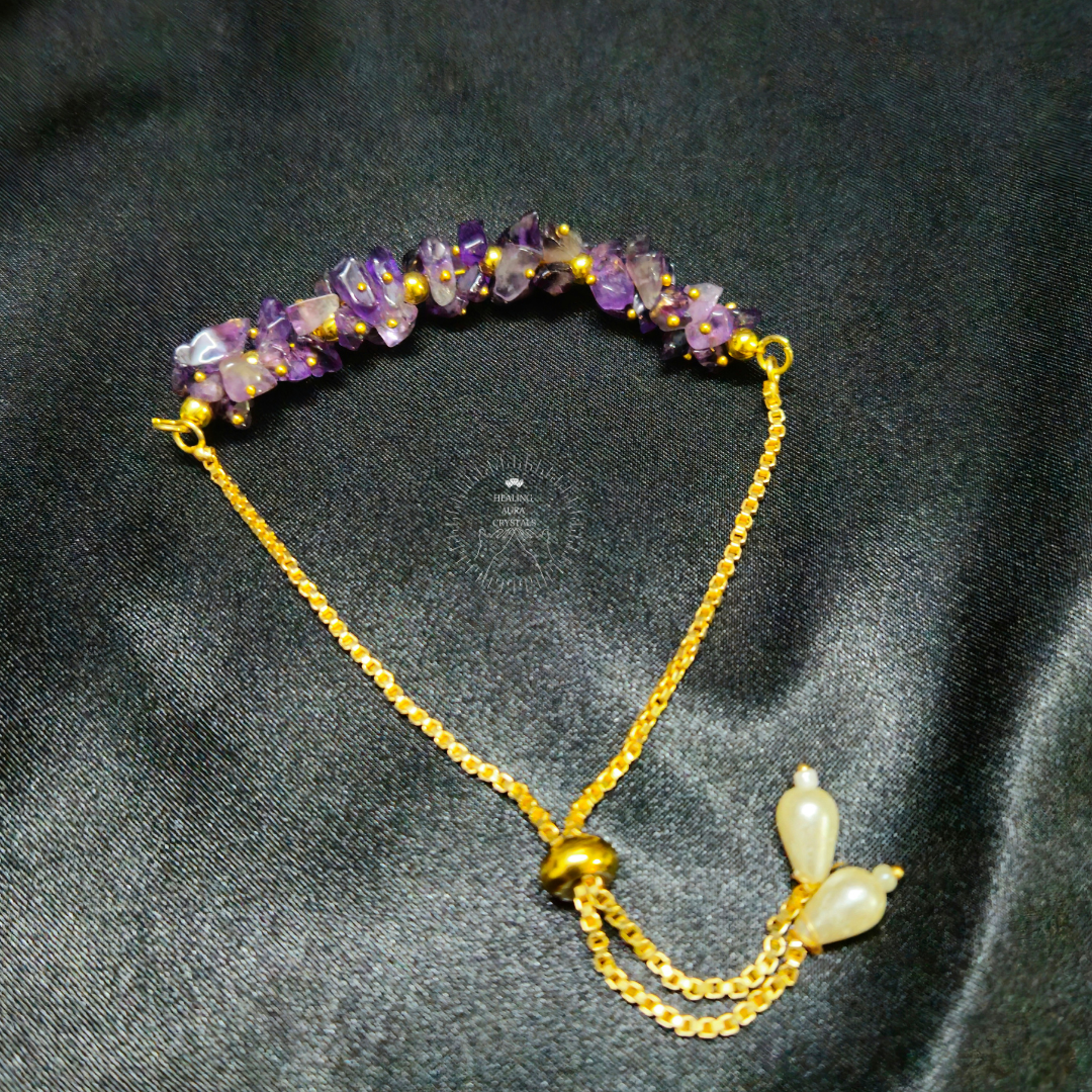 Amethyst Chip Chain Bracelet