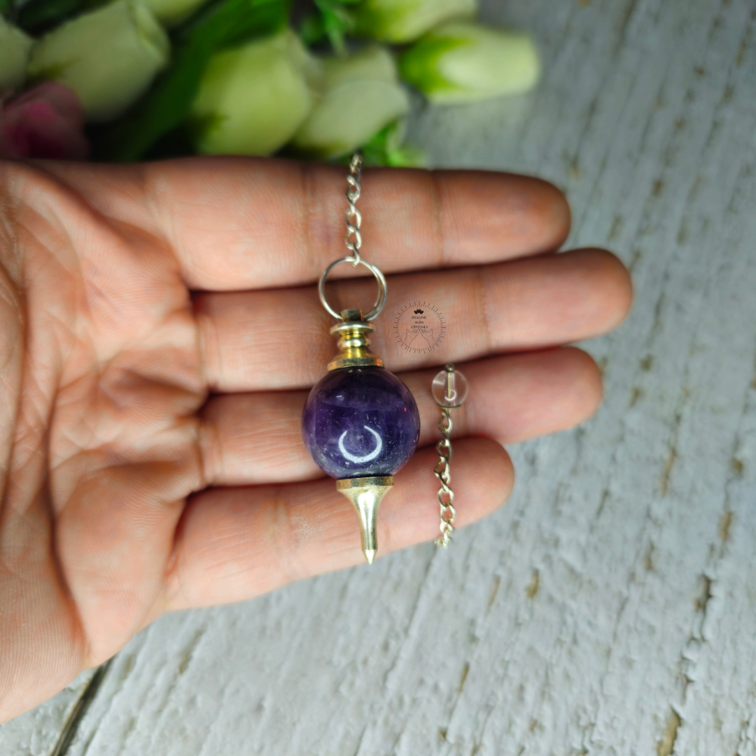 Amethyst Sphere Dowsing Pendulum