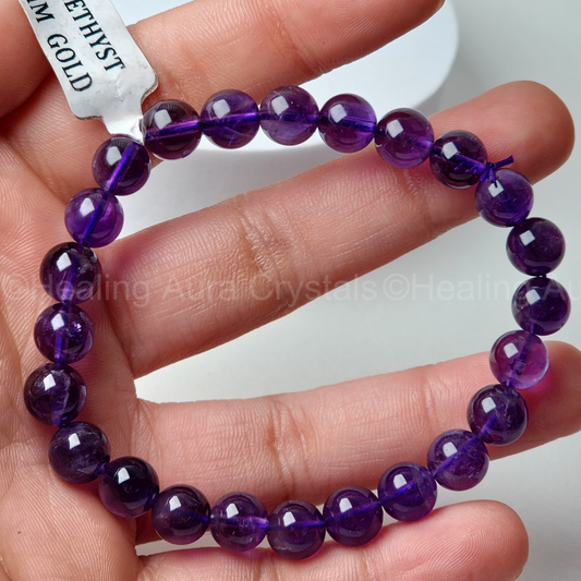 Amethyst Bracelet (8mm) -Premium Quality