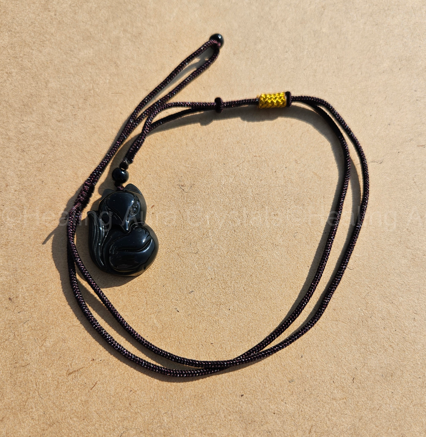 Black Obsidian Fox Pendant