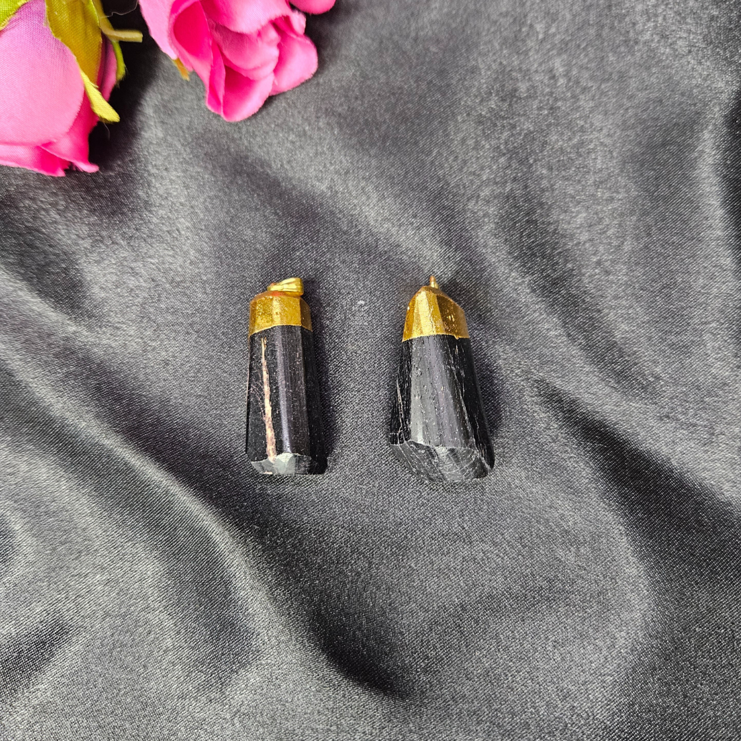 Black Tourmaline Tumble Pendant