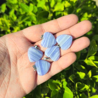 Blue Lace Agate Heart Pendant