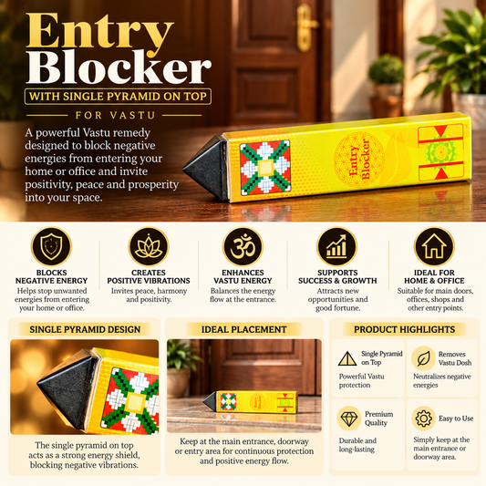 Vastu Entry Blocker with Single Pyramid (4 Inch)