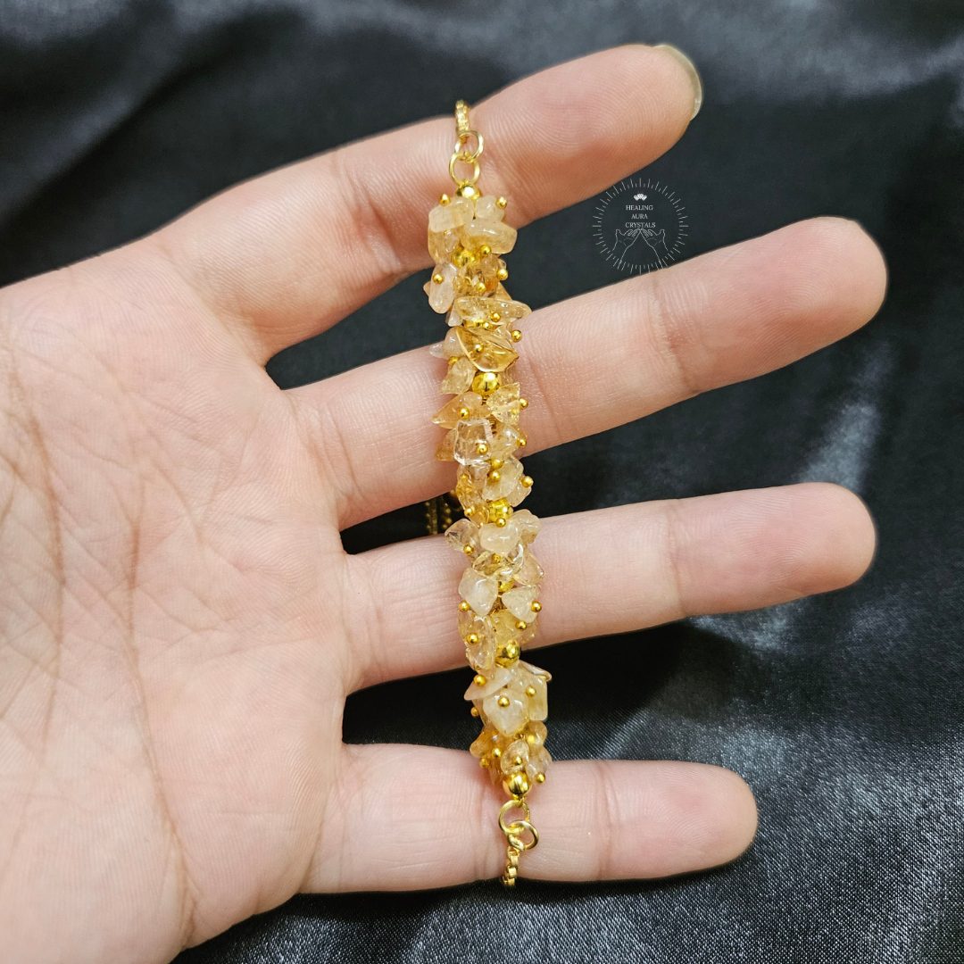 Citrine Chip Chain Bracelet