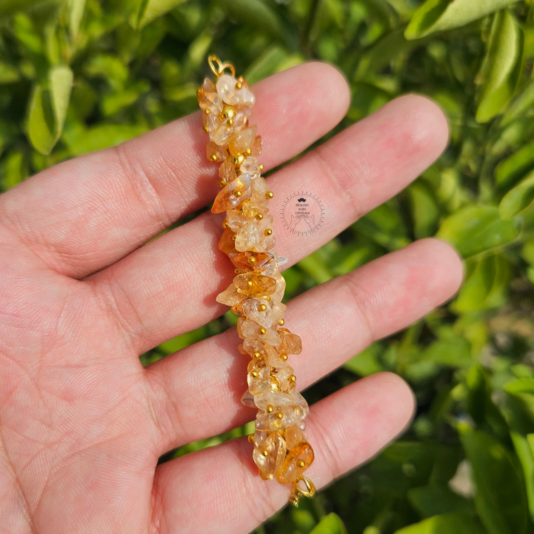 Citrine Chip Chain Bracelet