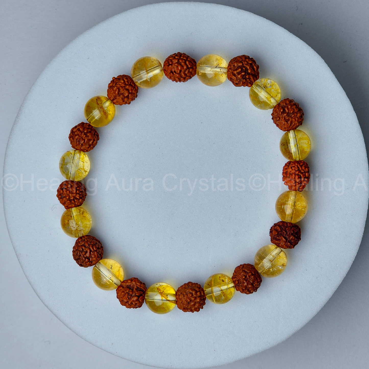 Rudraksha and Citrine Bracelet (8mm)