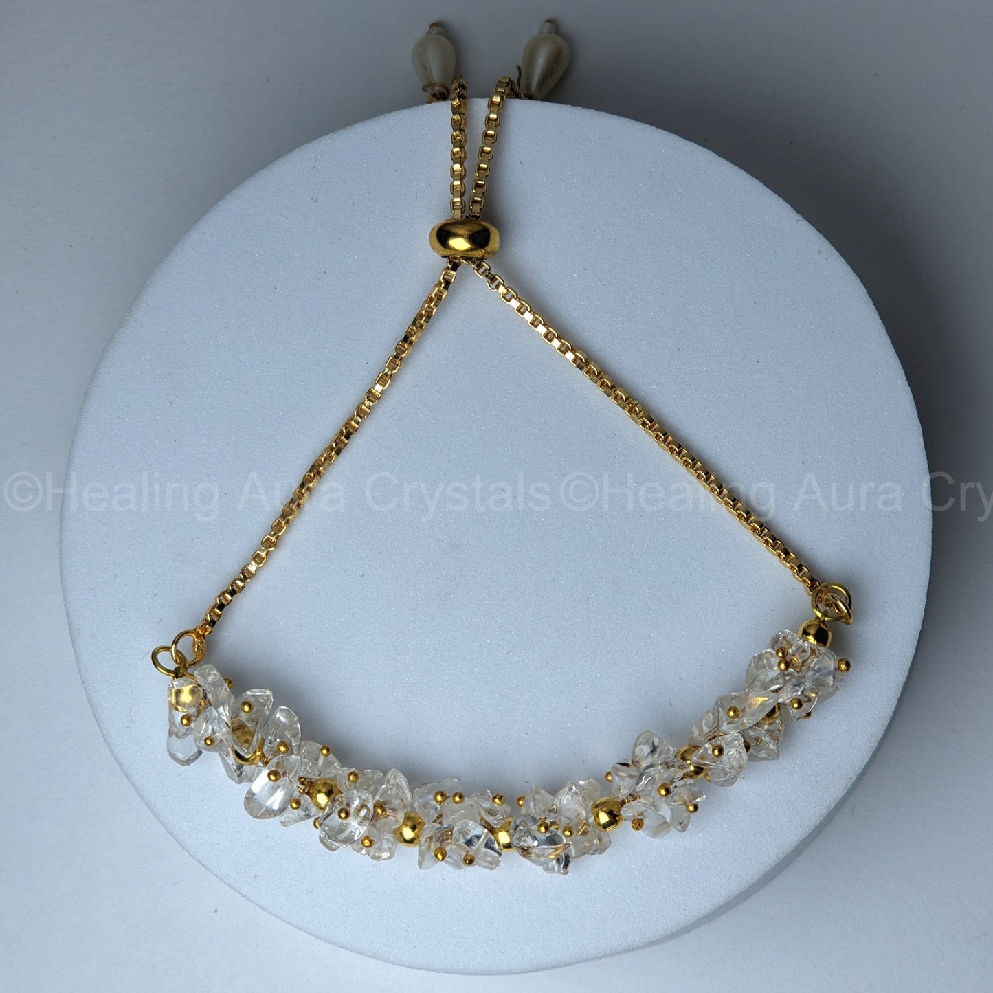 Clear Quartz Chip Chain Bracelet