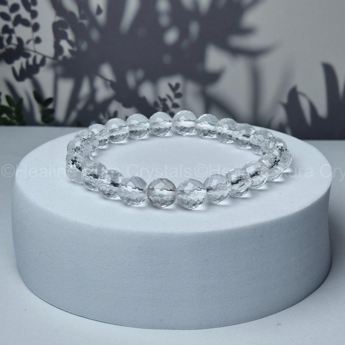 Clear Quartz Faceted/ Diamond Cut Bracelet (8mm)
