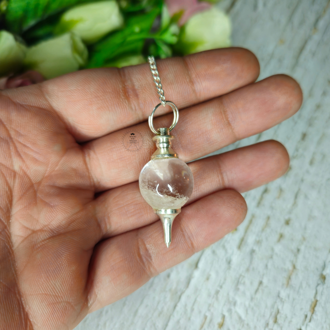 Clear Quartz Dowsing Sphere Pendulum