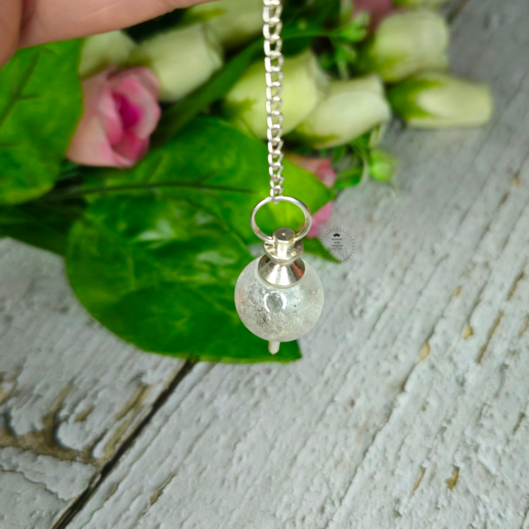 Clear Quartz Dowsing Sphere Pendulum