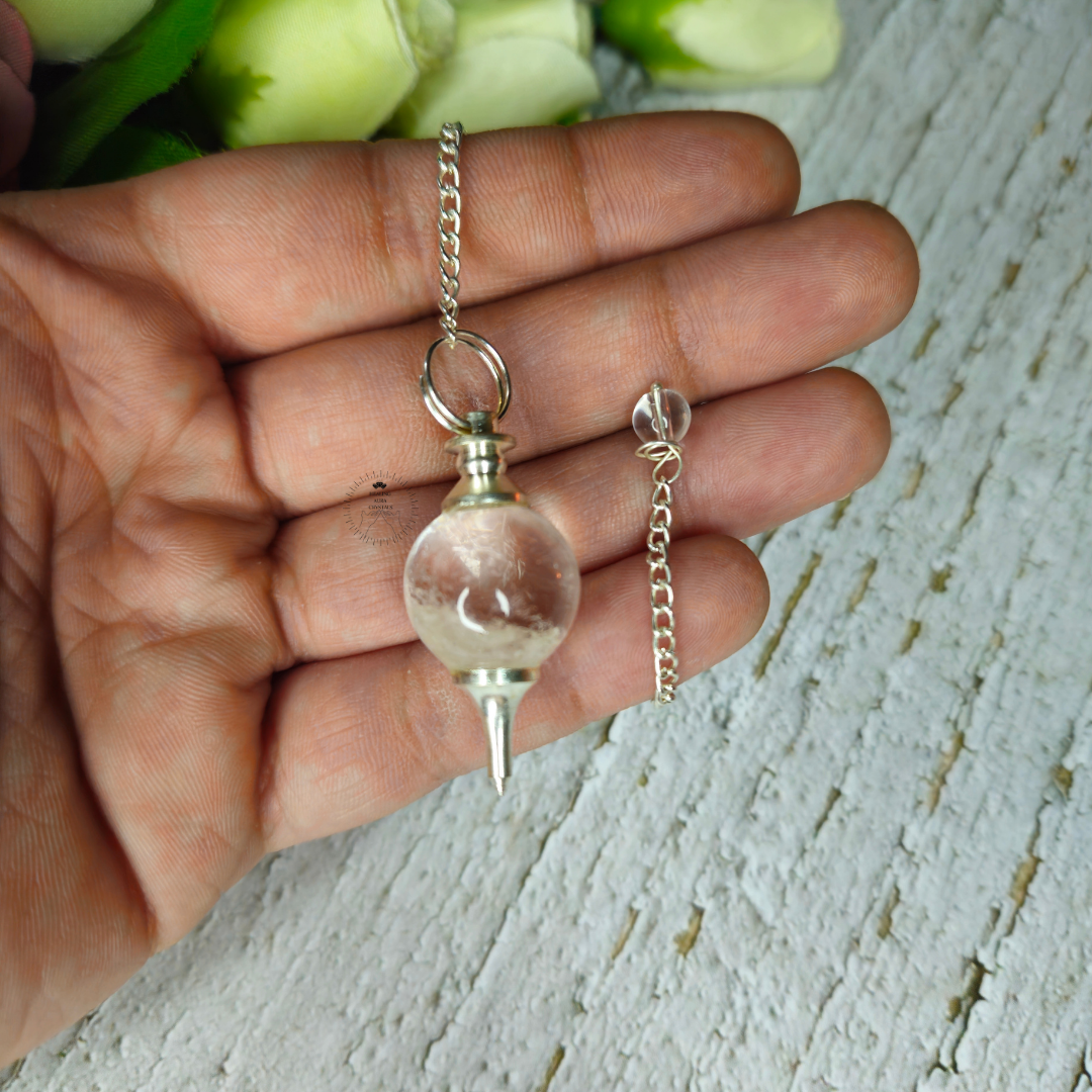 Clear Quartz Dowsing Sphere Pendulum