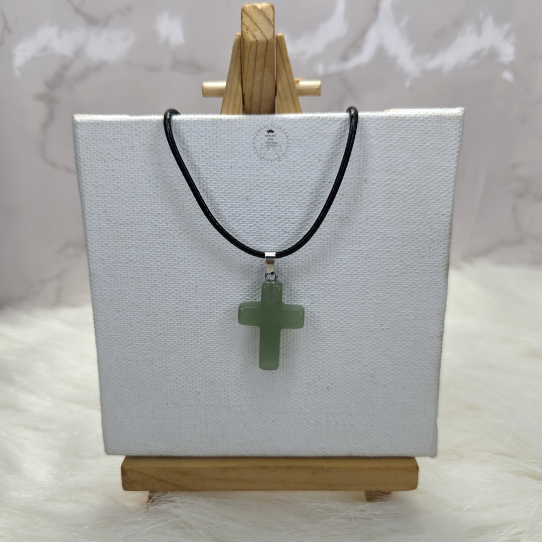 Green Aventurine Cross Pendant