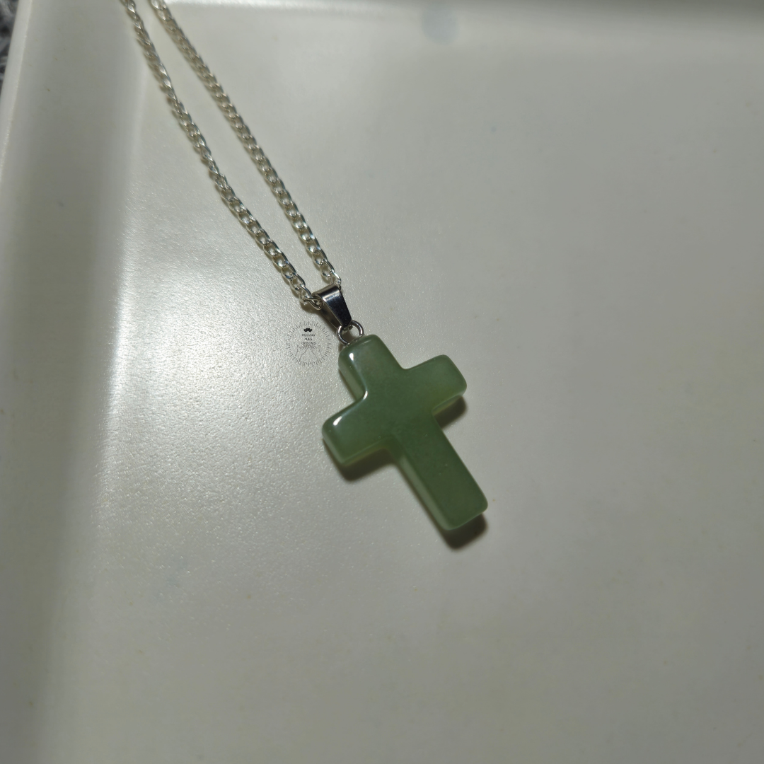 Green Aventurine Cross Pendant