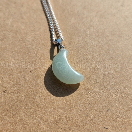 Green Aventurine Mini Moon Pendant