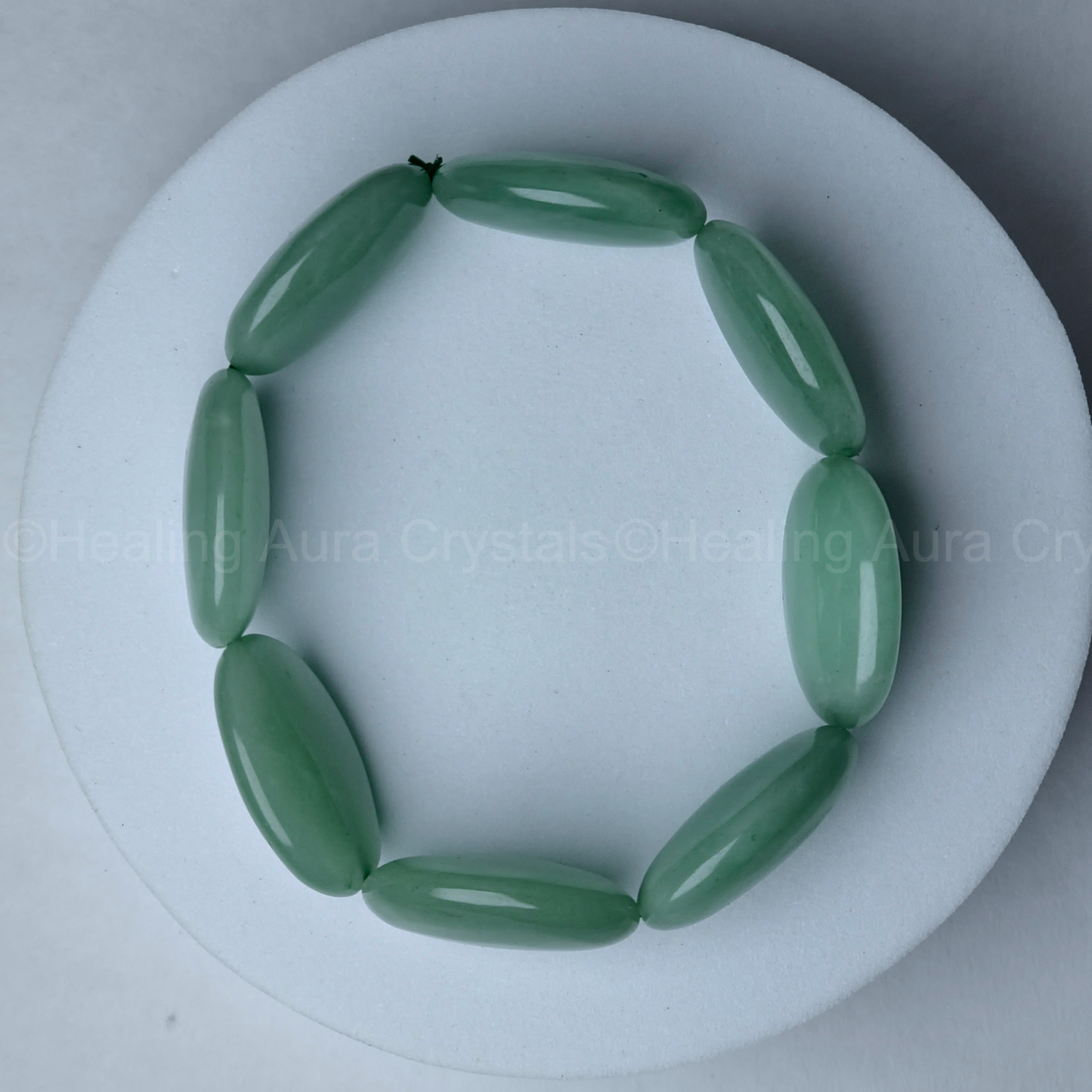 Green Aventurine Oval Beads Bracelet