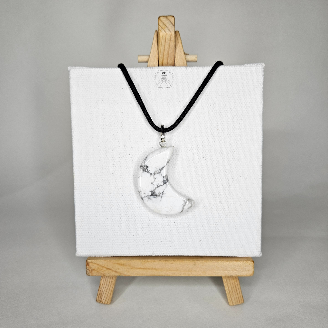 Howlite Moon Pendant