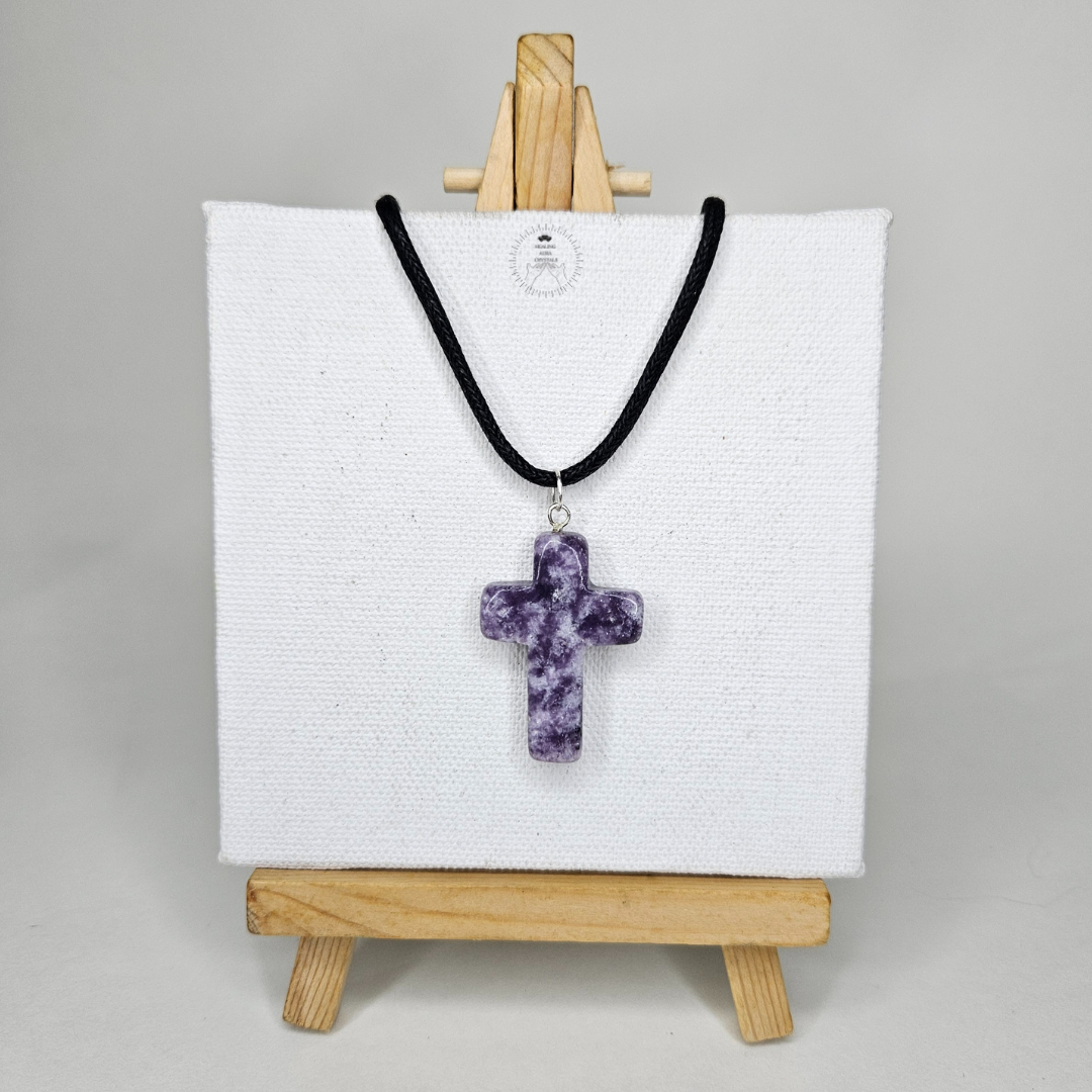 Lepidolite Cross Pendant