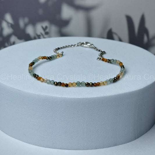 Money Magnet/ Wealth Bracelet Faceted/ Diamond Cut Bracelet in chain (2mm)