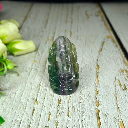 Multi/ Rainbow Fluorite Lord Ganesha Idol