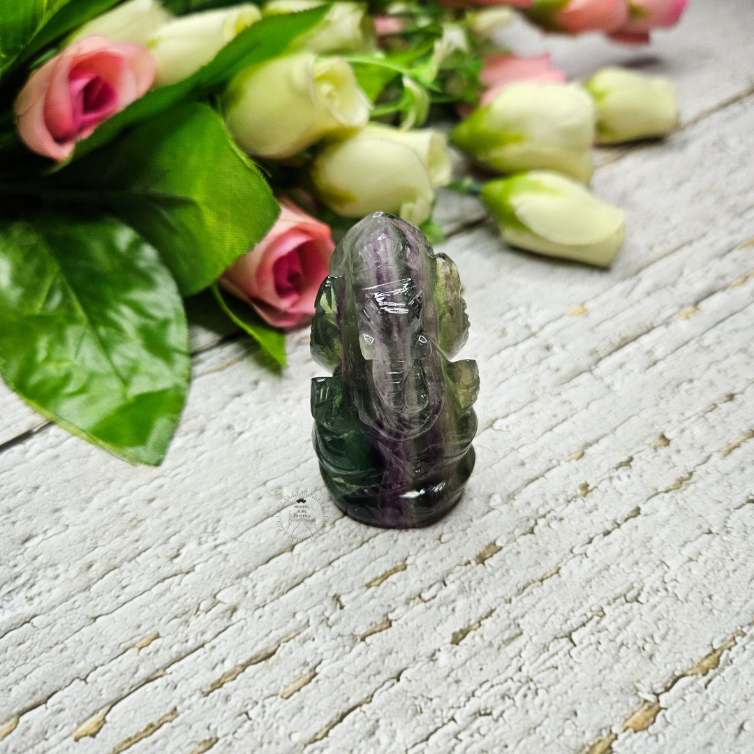 Multi/ Rainbow Fluorite Lord Ganesha Idol