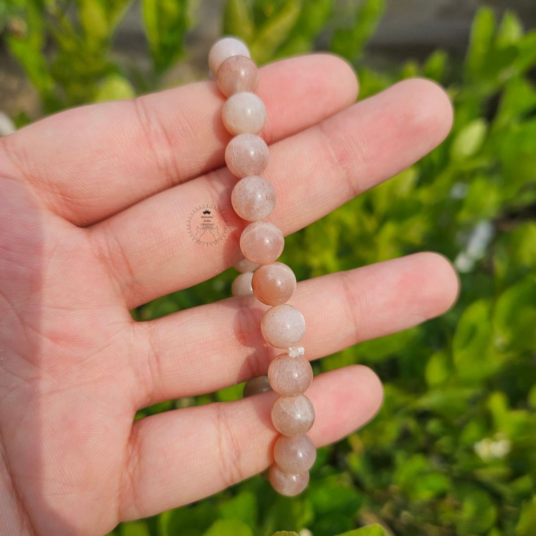 Peach Moonstone Bracelet (8mm)
