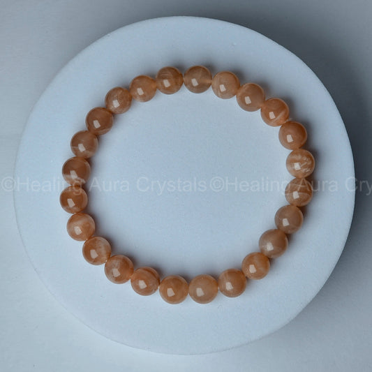 Peach Moonstone Bracelet (8mm)