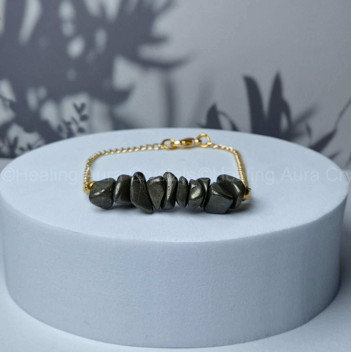 Pyrite Golden Chain Chip Bracelet