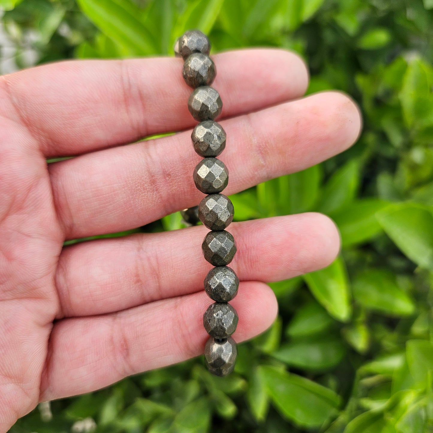 Pyrite Diamond Cut Bracelet (8mm)