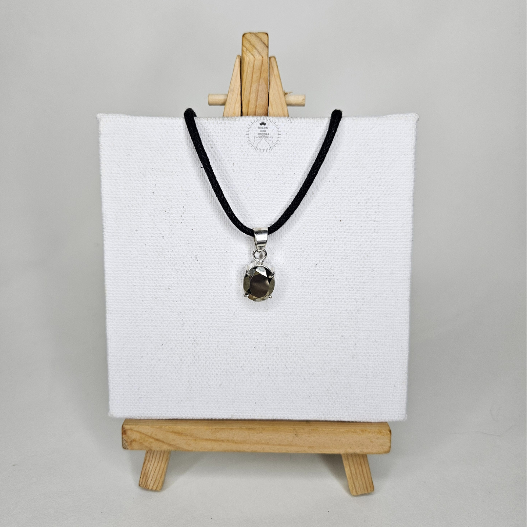 Pyrite Round Diamond Cut Pendant
