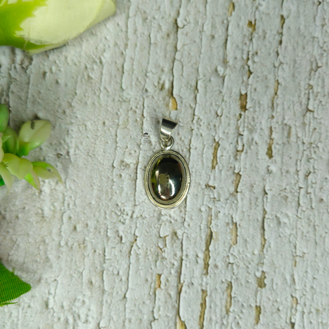 Pyrite Small Oval Pendant