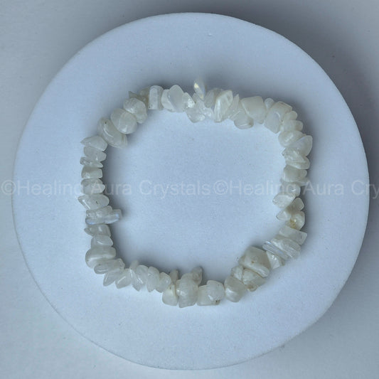 Rainbow Moonstone Chip Bracelet