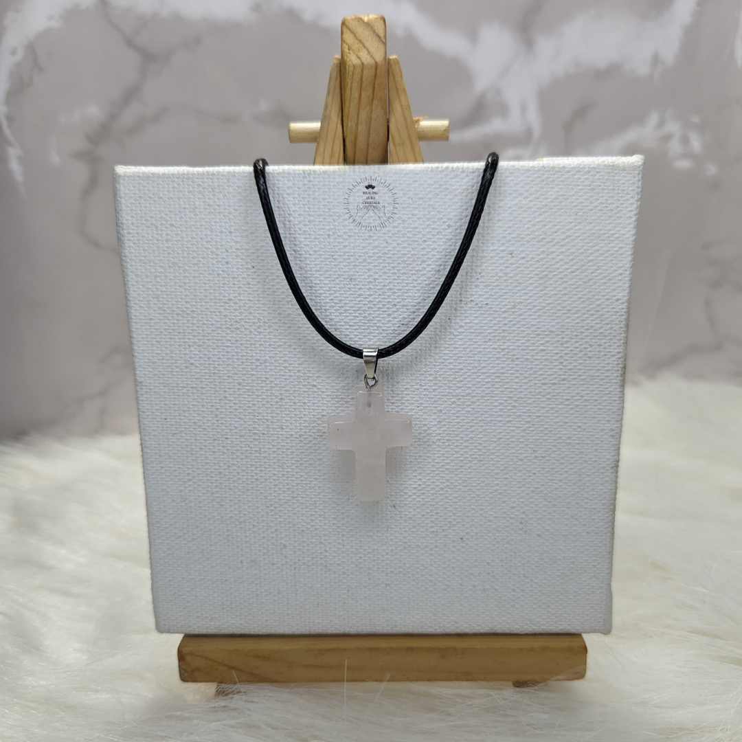 Rose Quartz Cross Pendant
