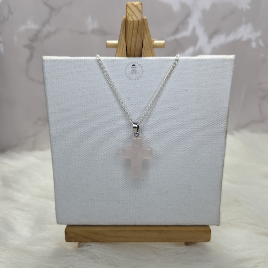 Rose Quartz Cross Pendant