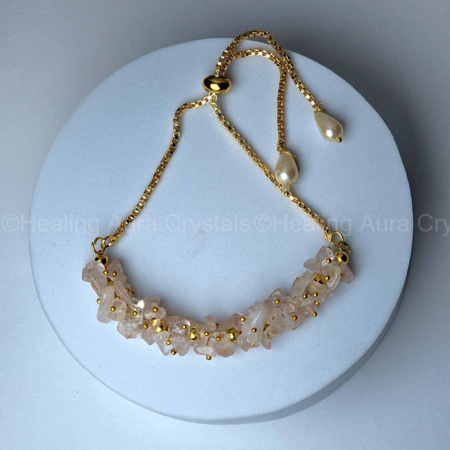 Rose Quartz Chip Chain bracelet