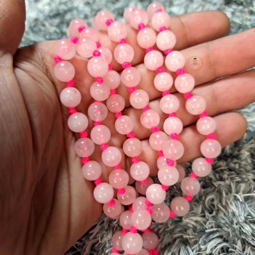 Rose Quartz Jap Mala (8mm)