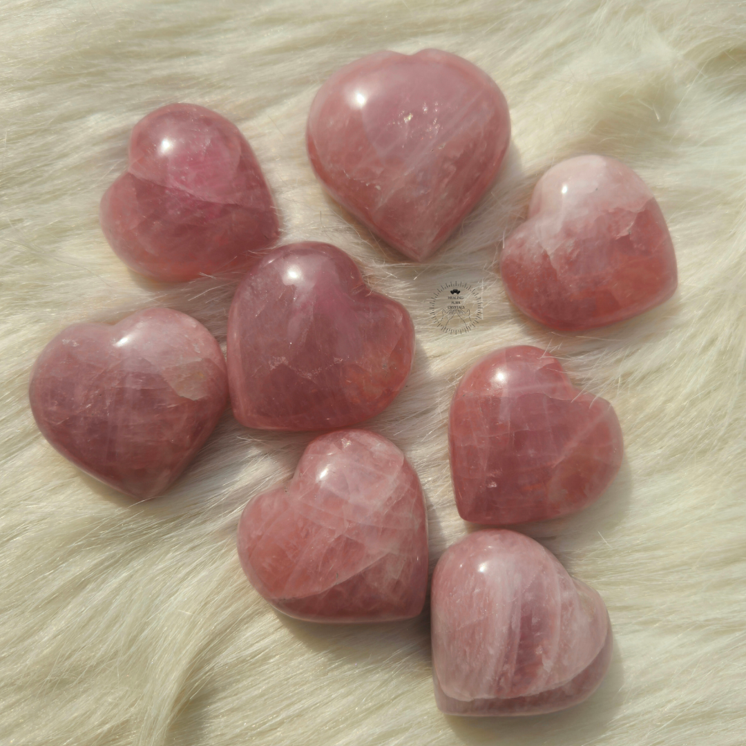 Rose Quartz Heart- Premium Quality