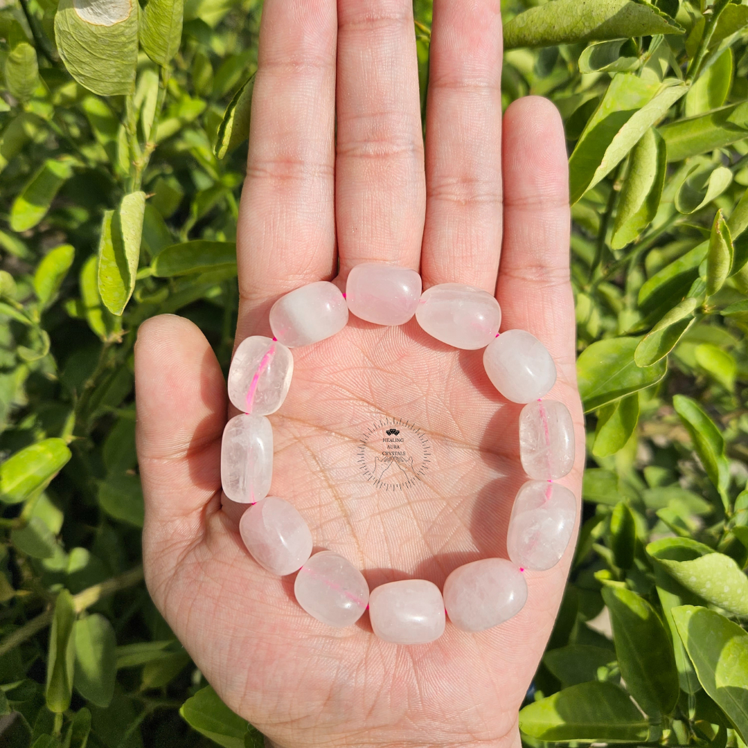 Rose Quartz Tumble Bracelet
