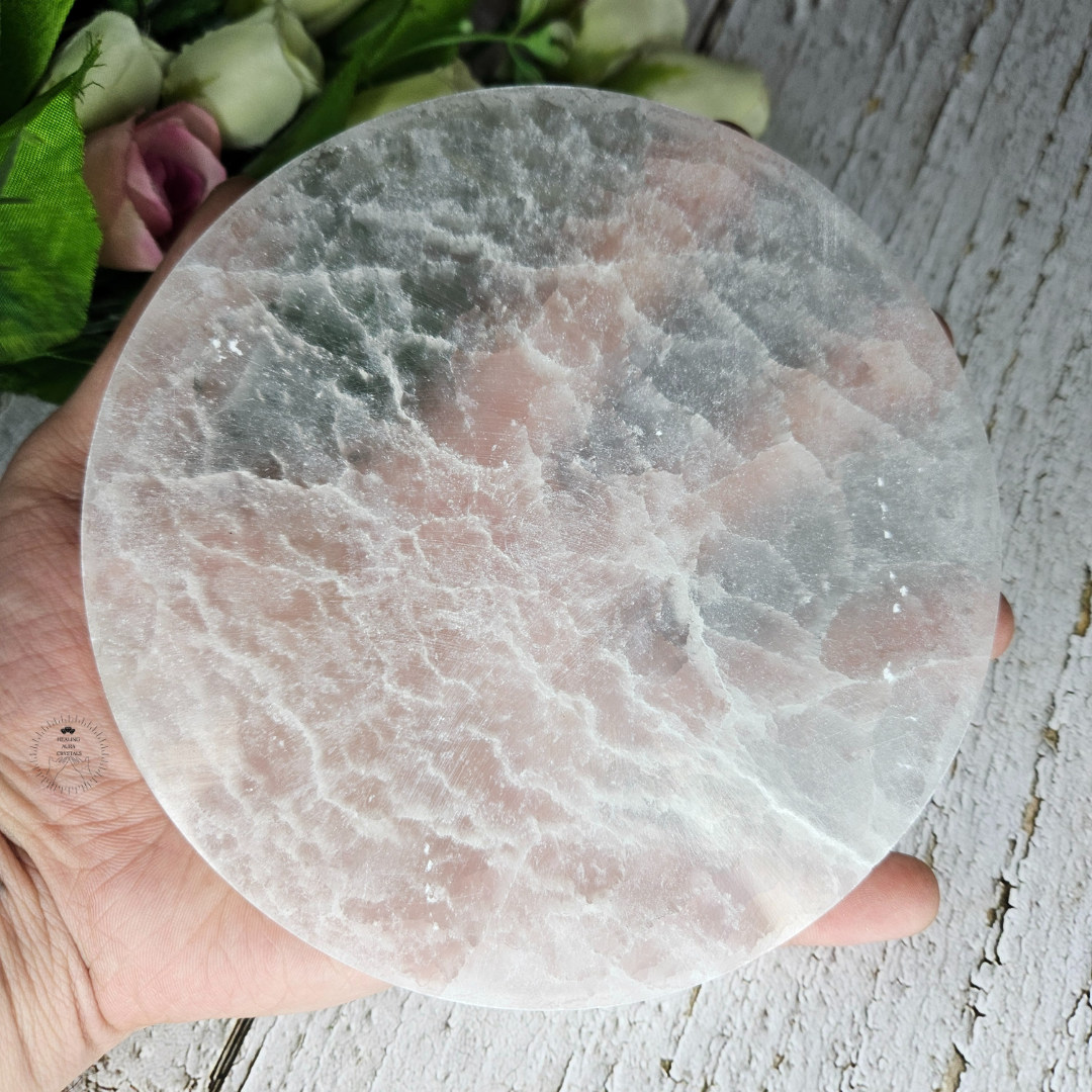 Selenite Charging Plate Large 6 inches (Round)