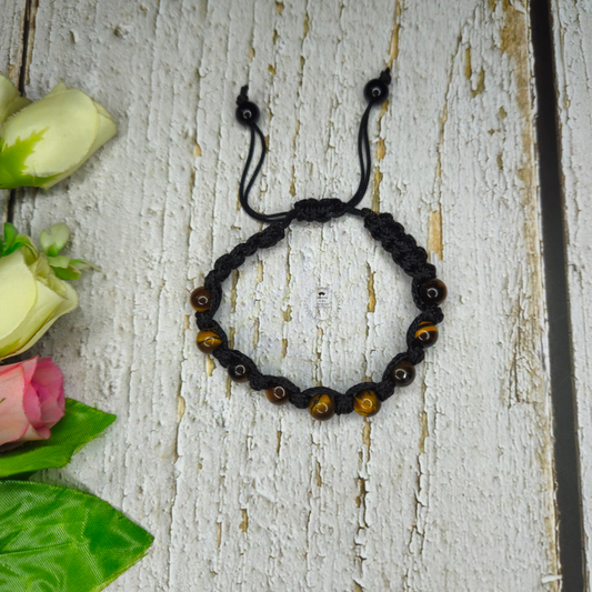 Tigers Eye Black Thread Bracelet (8mm)