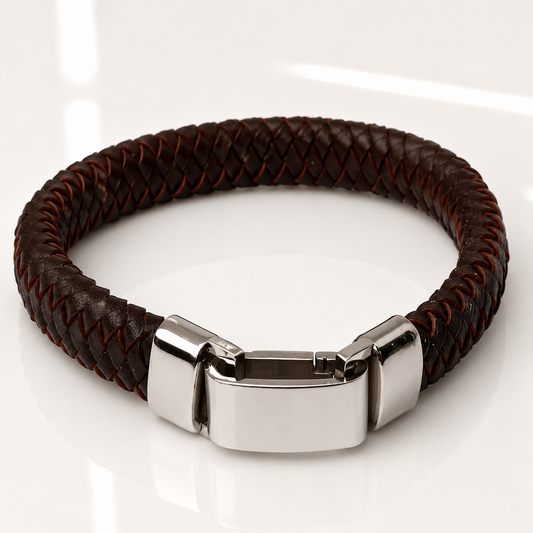 Chunky Braided Leather Bracelet