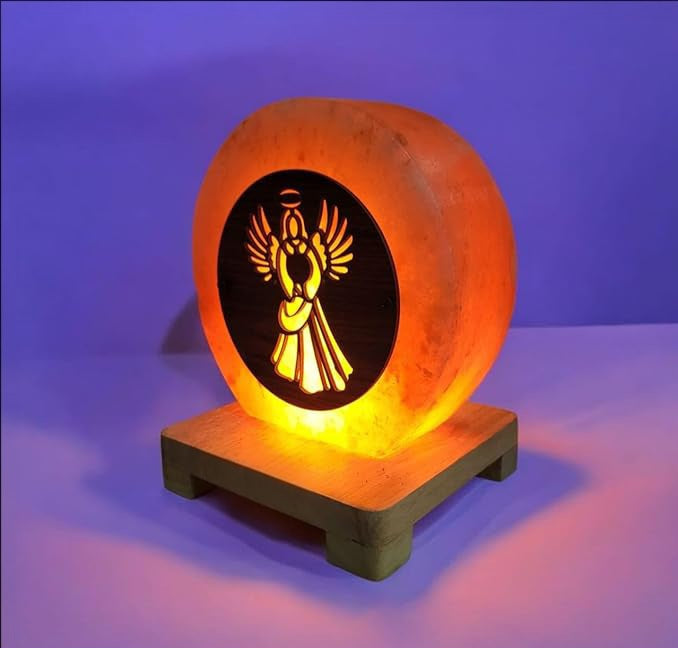 Jesus Angel Himalayan Rock Salt 3D Lamp – Angel Engraved Salt Lamp