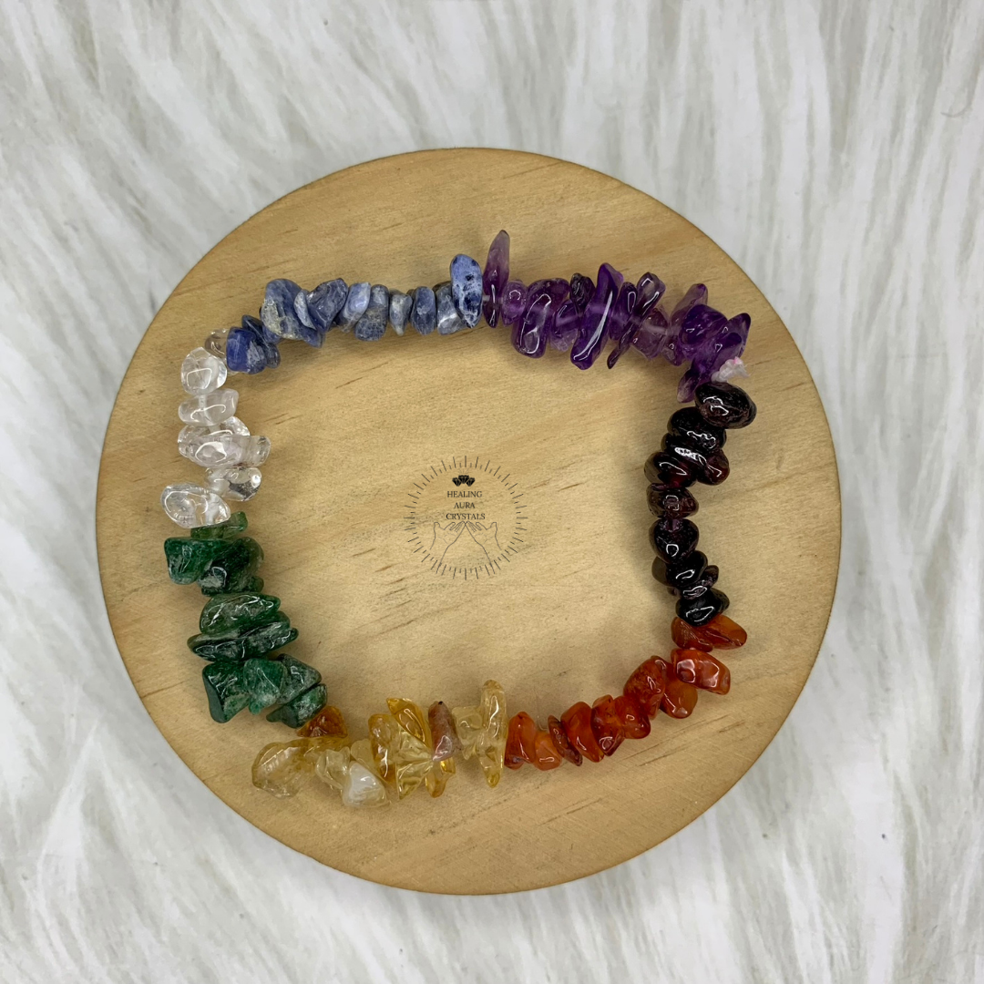 7 Chakra Chips Elastic Bracelet